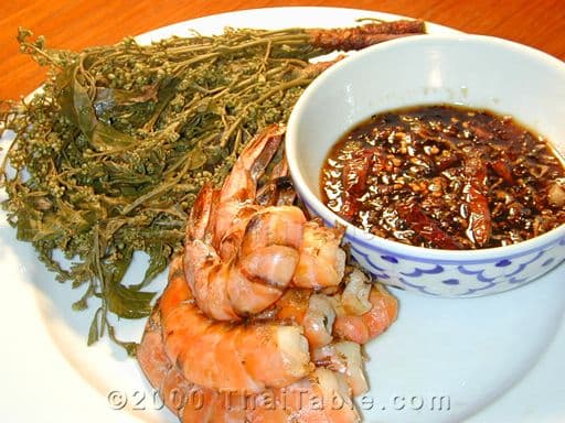 Blanched Magosa with Grilled Shrimp