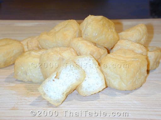 Fried Tofu with Peanut Dipping Sauce step 1