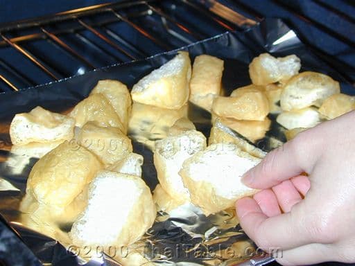 Fried Tofu with Peanut Dipping Sauce step 2