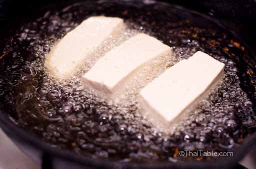 Fried Tofu with Peanut Dipping Sauce step 3