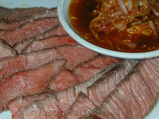Grilled Steak with Spicy Shallot Sauce