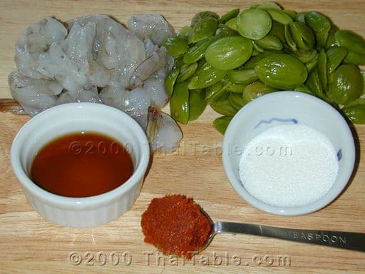 Stinky Beans and Shrimp step 1